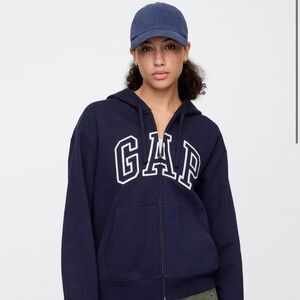 GAP Women's Dark Blue Zip-Up Hoodie